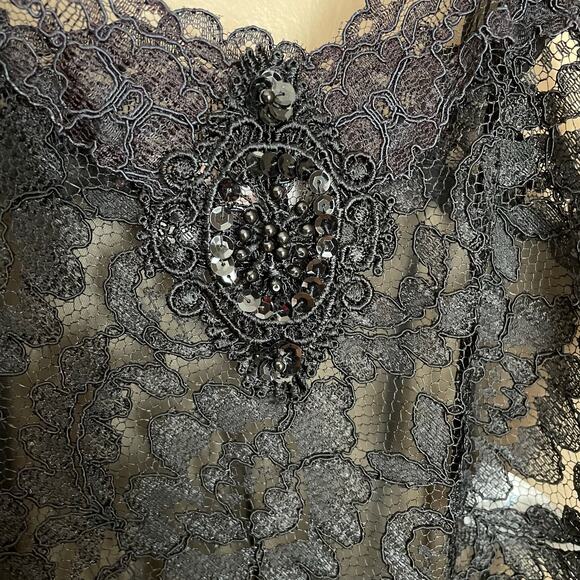 Intimate Concepts by Terry Russo Vintage Black Sheer Lace Lingerie Dress Small - Picture 5 of 10